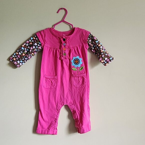 Carters Cute Pink Flowered Outfit Size 9 Months - Picture 2 of 5